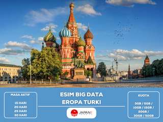 eSIM for Europe +Turkey Big Data by Japantrips