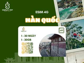 eSIM 4G dùng tại Hàn Quốc từ Simplify Trip, 75.000 VND