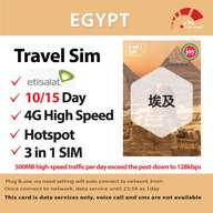 Egypt Travel Prepaid Sim Card 10/15 Days