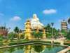 Return to the pier, get on the bus to visit Vinh Trang Pagoda