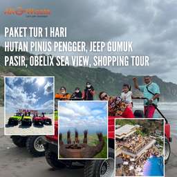 1 Day Pengger Pine Forest Tour Package, Jeep Gumuk Pasir, Obelix Sea View, Shopping Tour, USD 34.27
