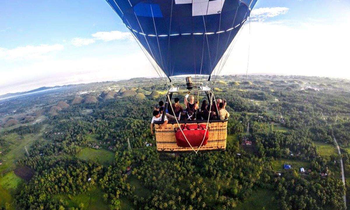 a hot air balloon ride