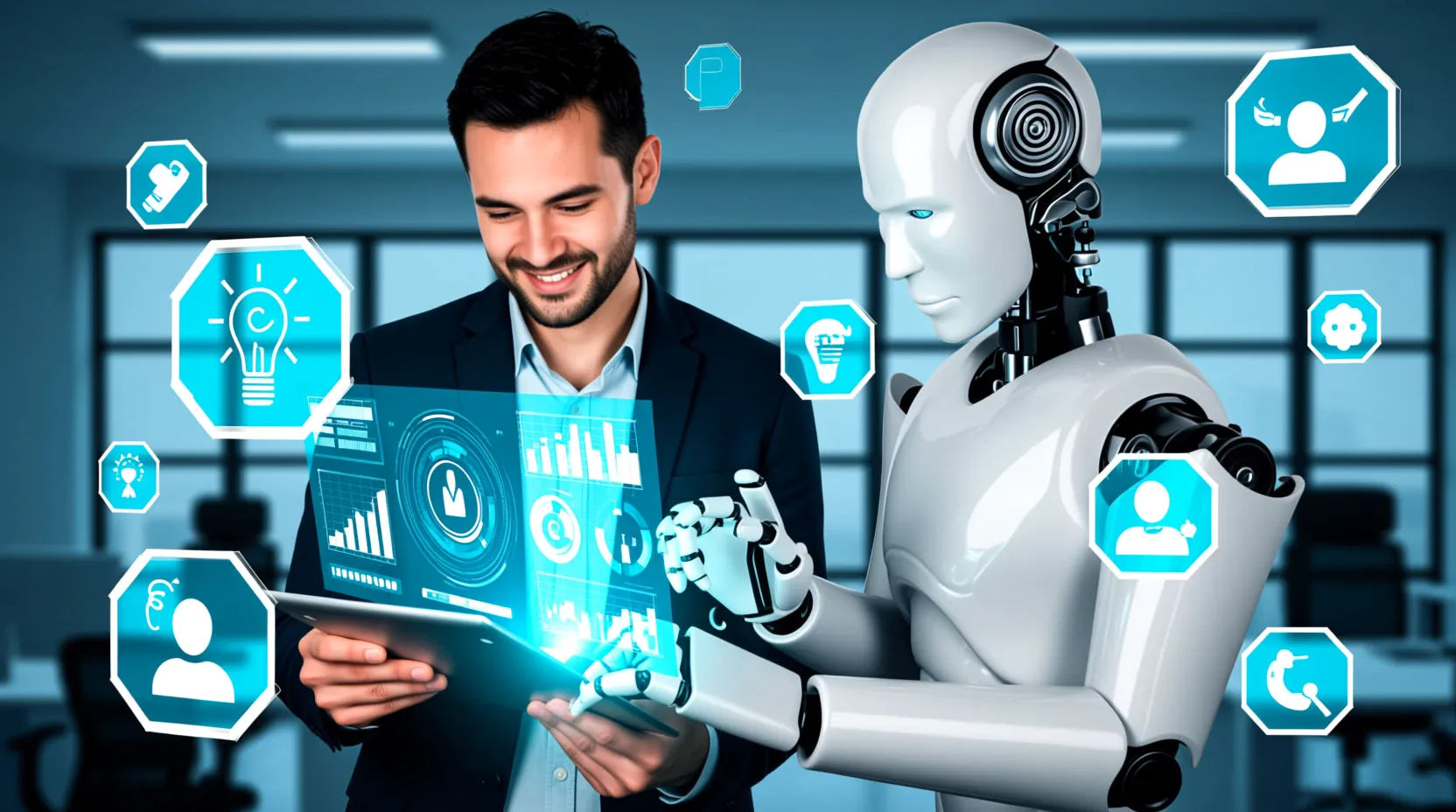 Gráfica que representa el impacto de la inteligencia artificial en la productividad empresarial