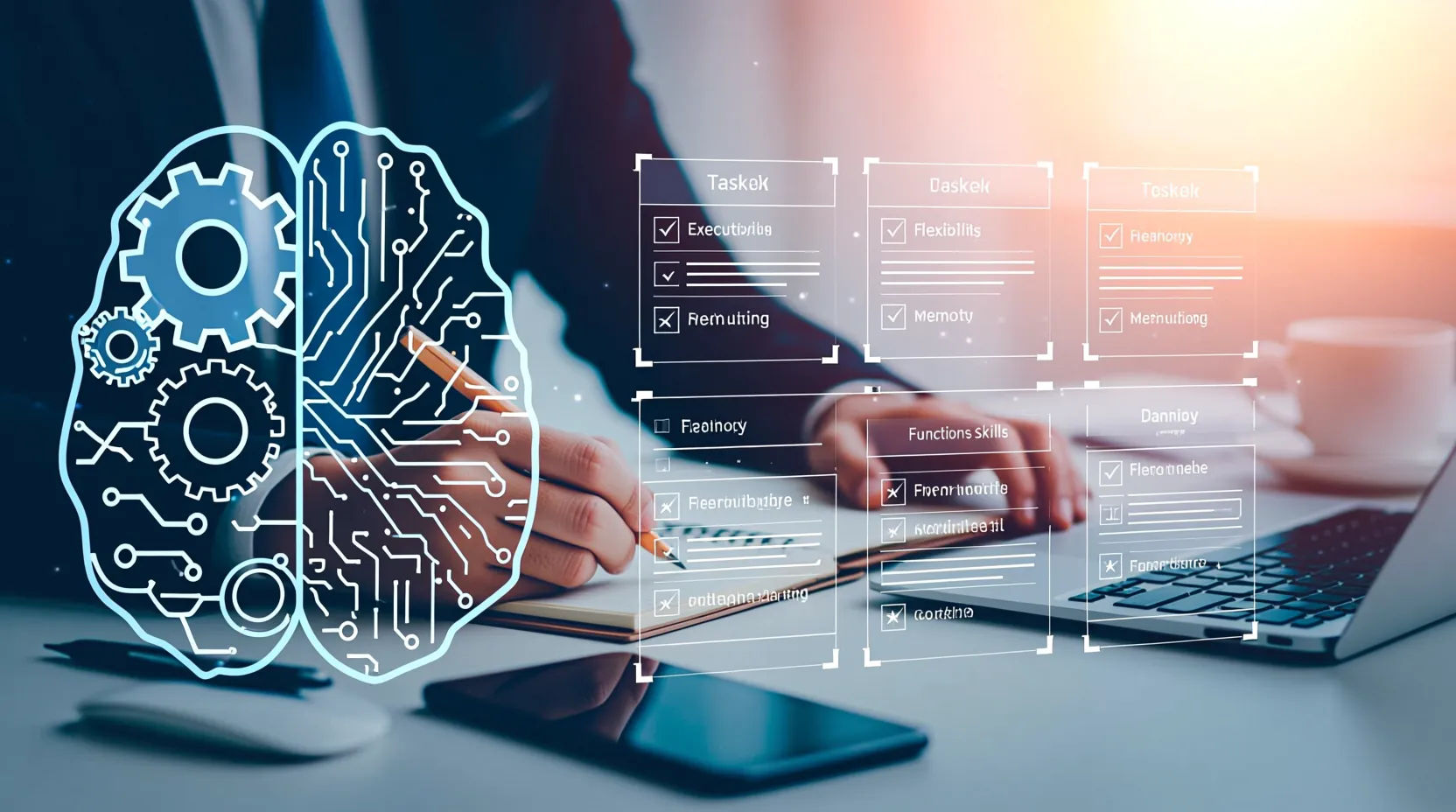 Ilustración sobre planificación y funciones ejecutivas en el trabajo