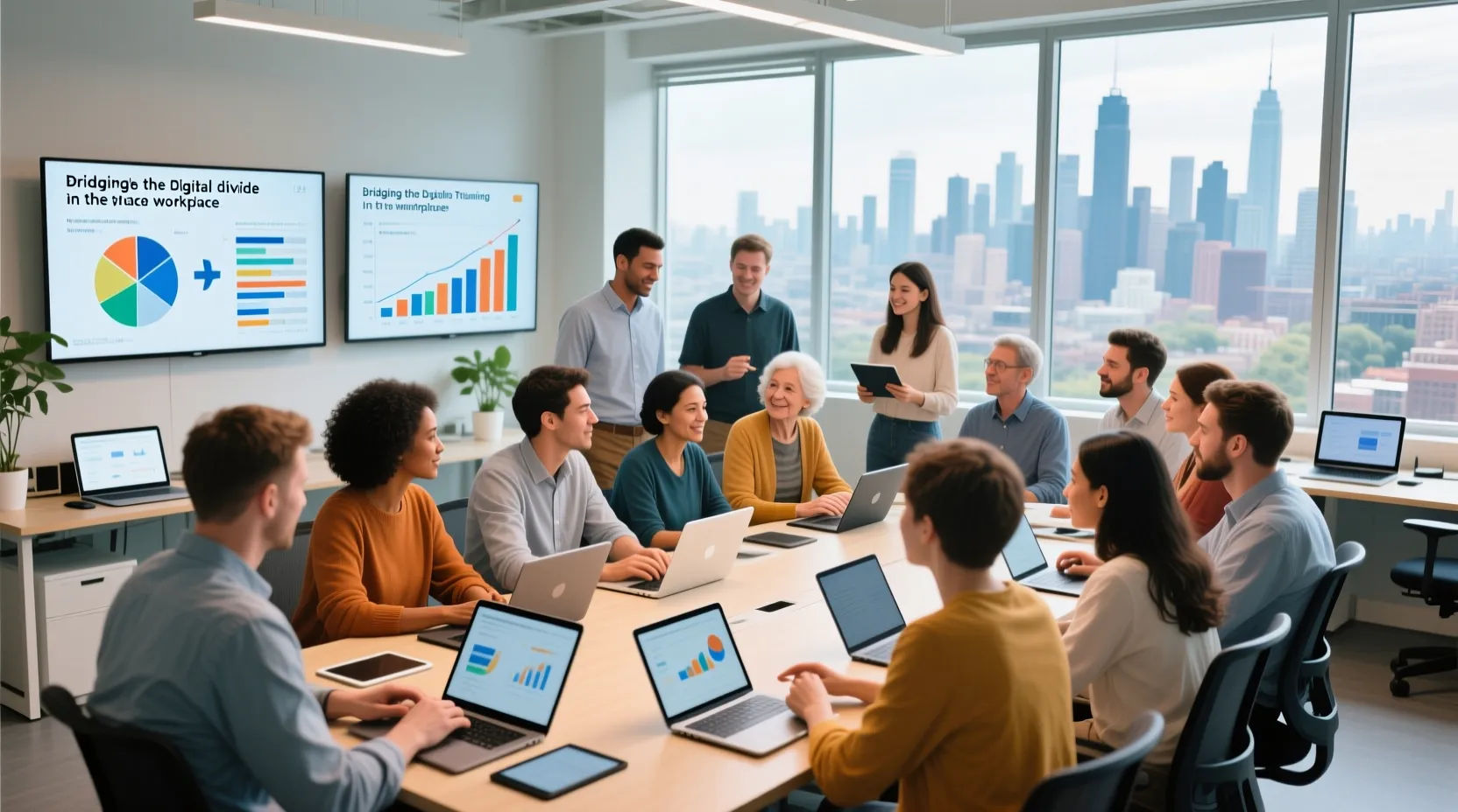 Imagen representativa de la brecha digital en el trabajo