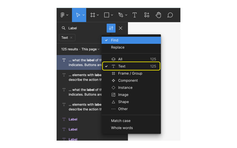 Figma Select Text