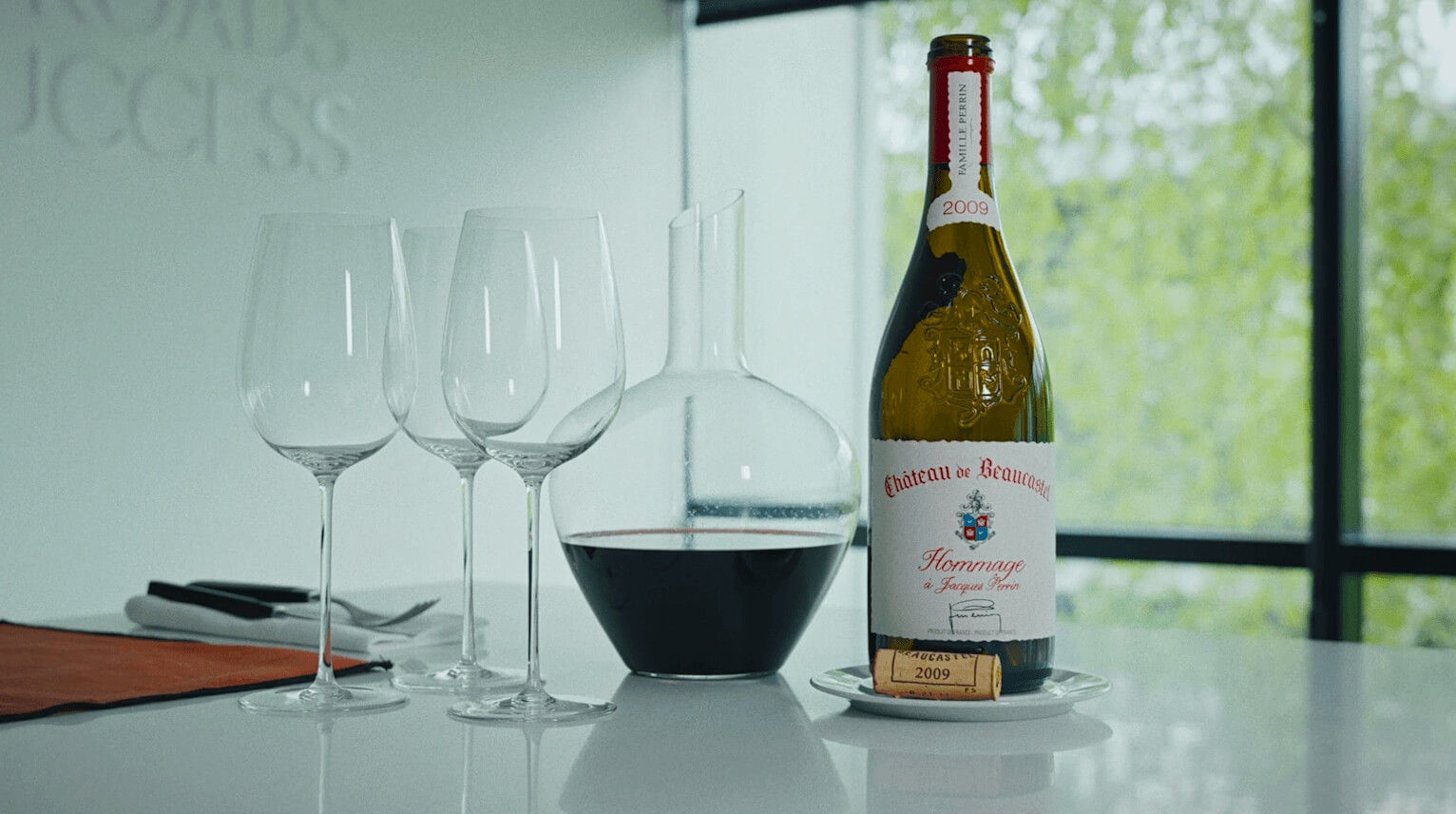 bottle of Hommage à Jacques Perrin 2009 in Twins office