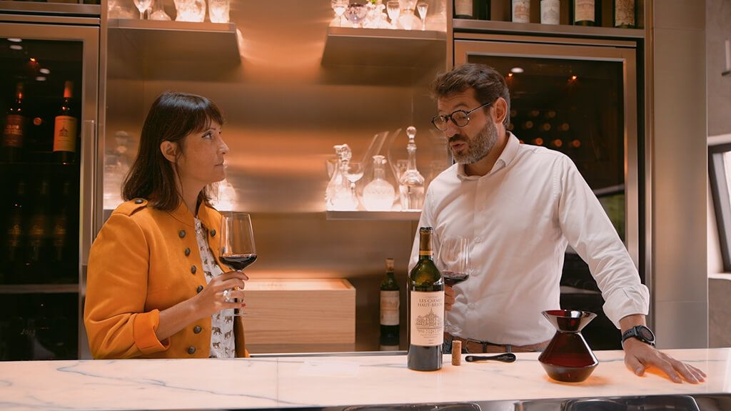 Marjorie Chaigne, Export Director Asie chez Twins, et Guillaume Pouthier, Directeur Général de Château Les Carmes Haut-Brion