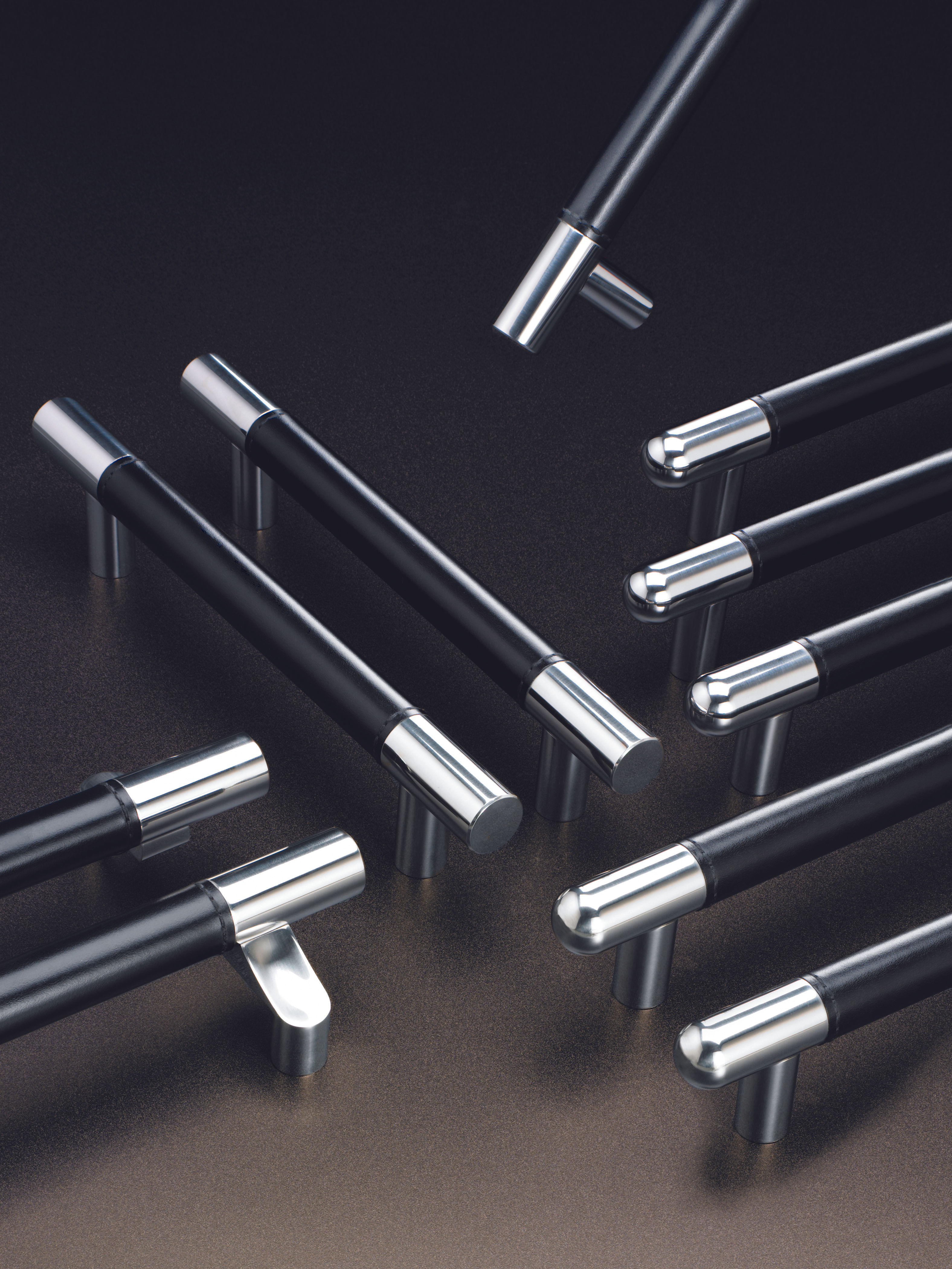 ROCKWOOD Flush Leather Straight Door Pull with Flat Ends (RM6310