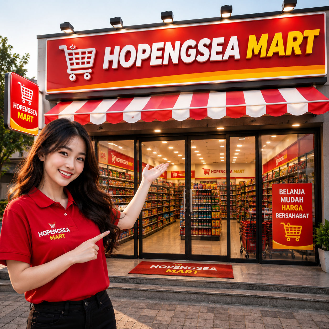 Tampak depan toko Hopengsea Mart