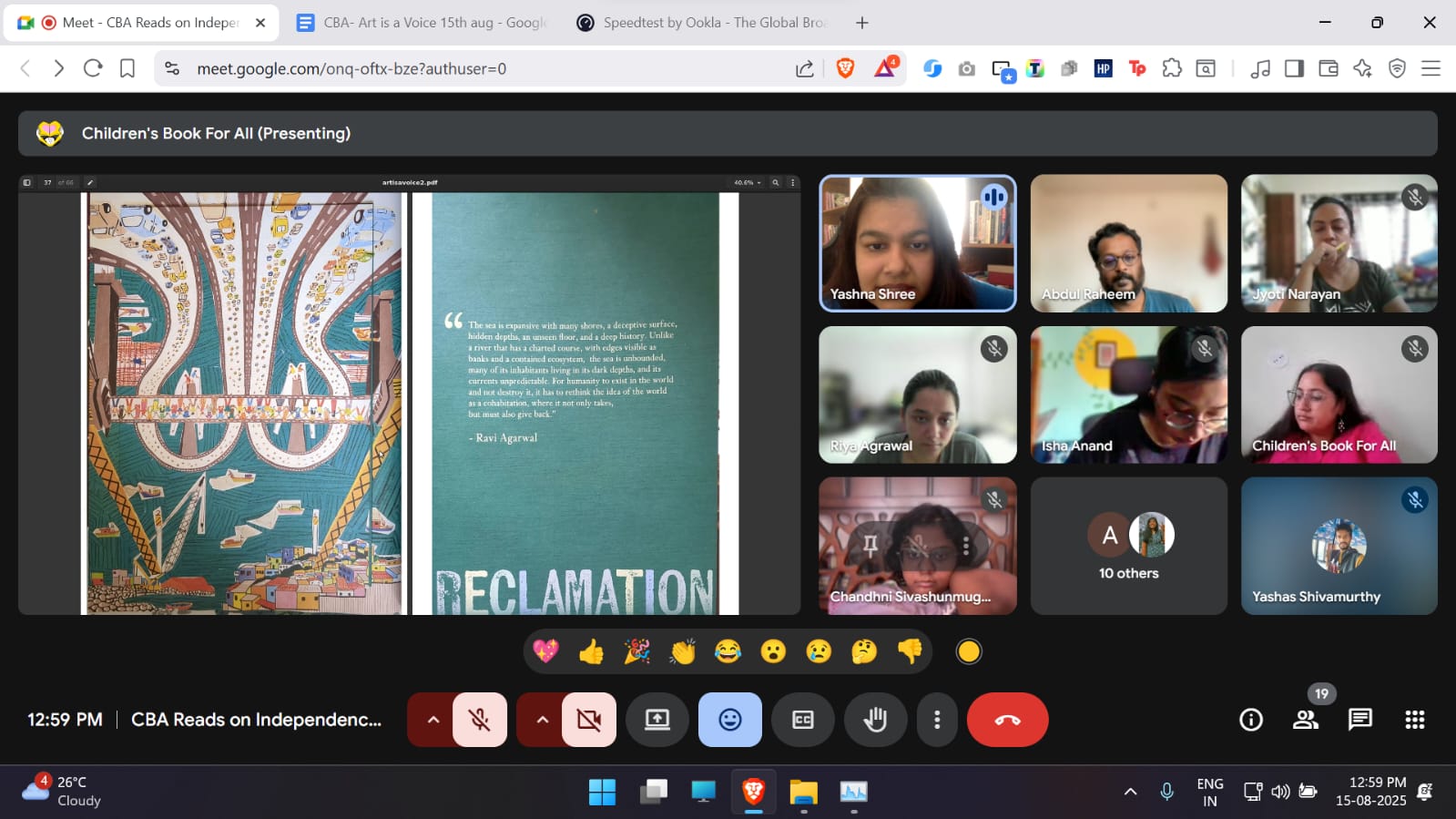 Group coming together to read and express freedom of our voices