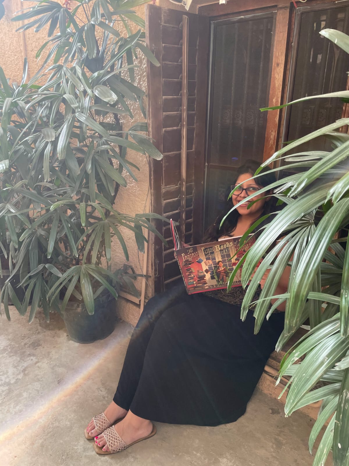 Vani with children's books