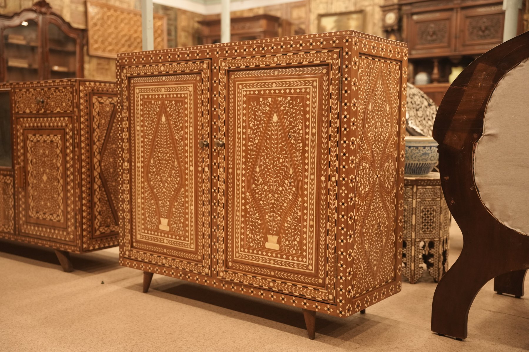 Teak Wood Bone Inlay Cabinet view 5