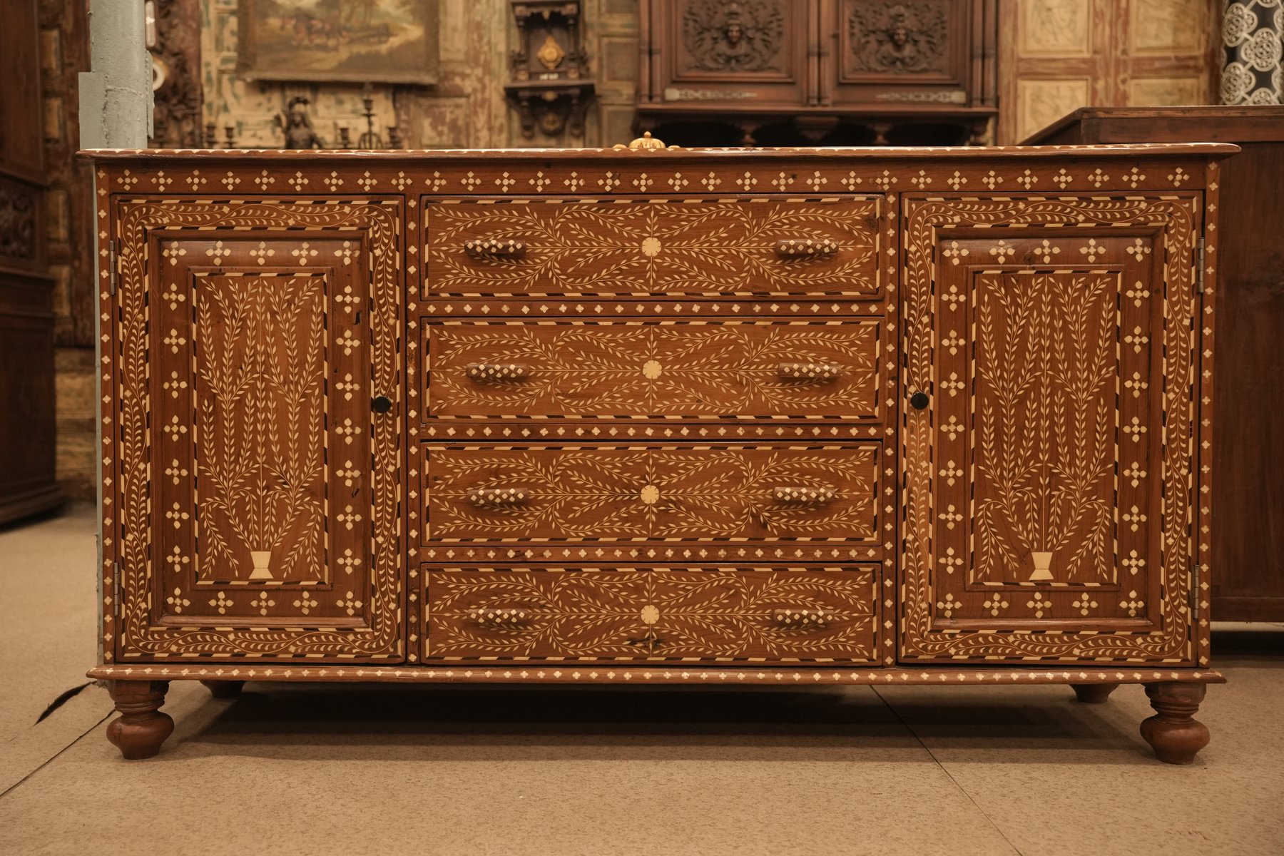 Indian Bone Inlay Sideboard view 4