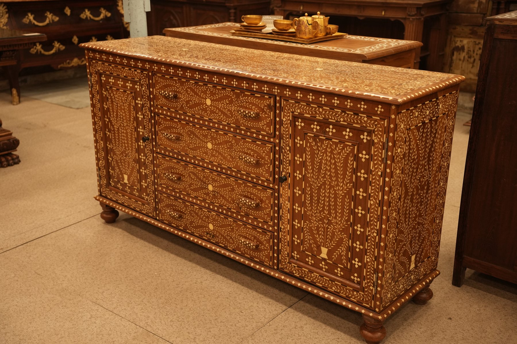 Indian Bone Inlay Sideboard view 5