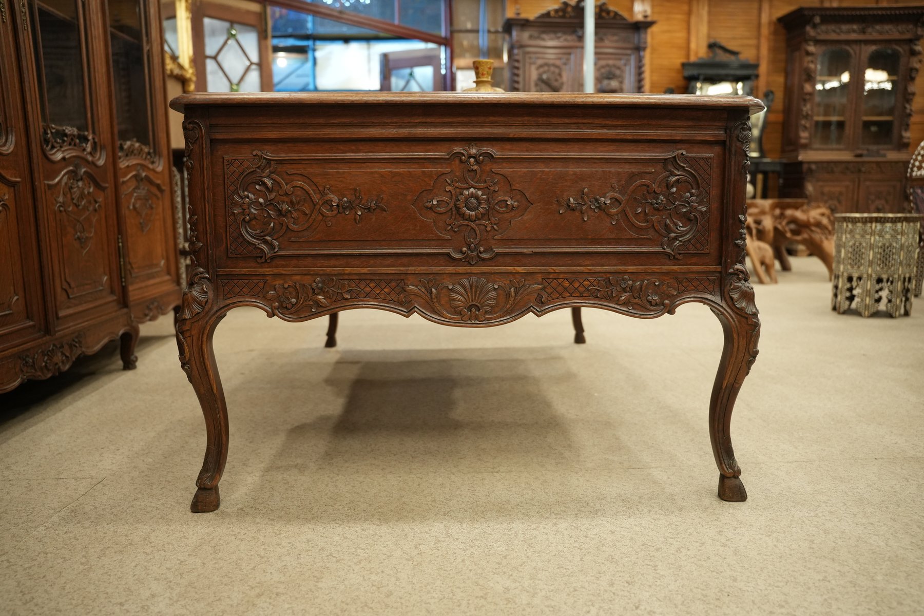 French Louis XV Oak Desk view 2
