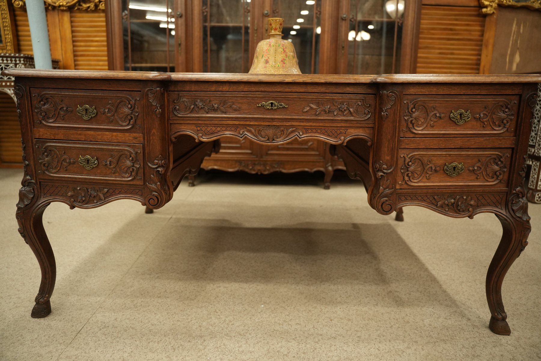 French Louis XV Oak Desk view 3