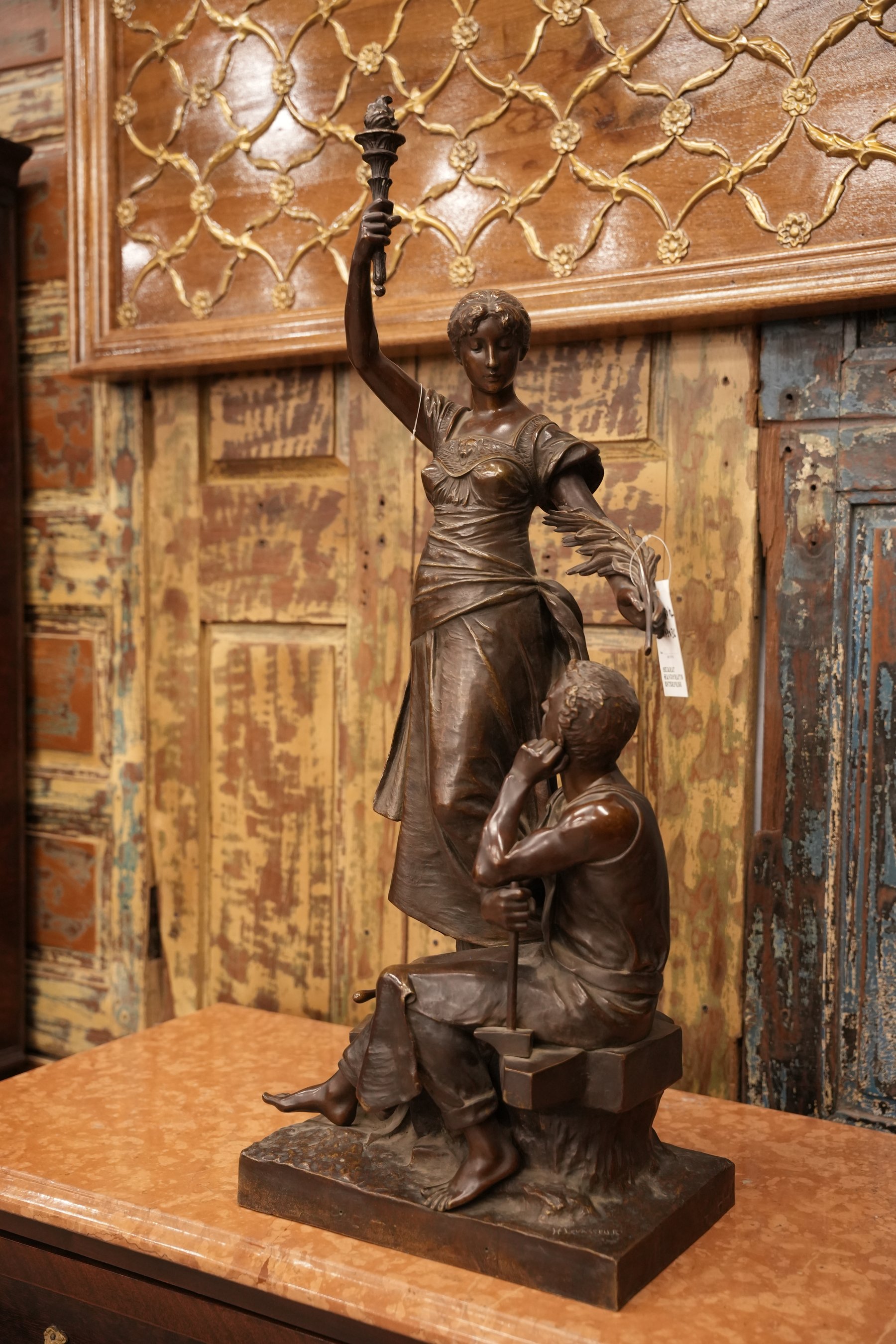 Gloire Au Travail Bronze Sculpture view 4