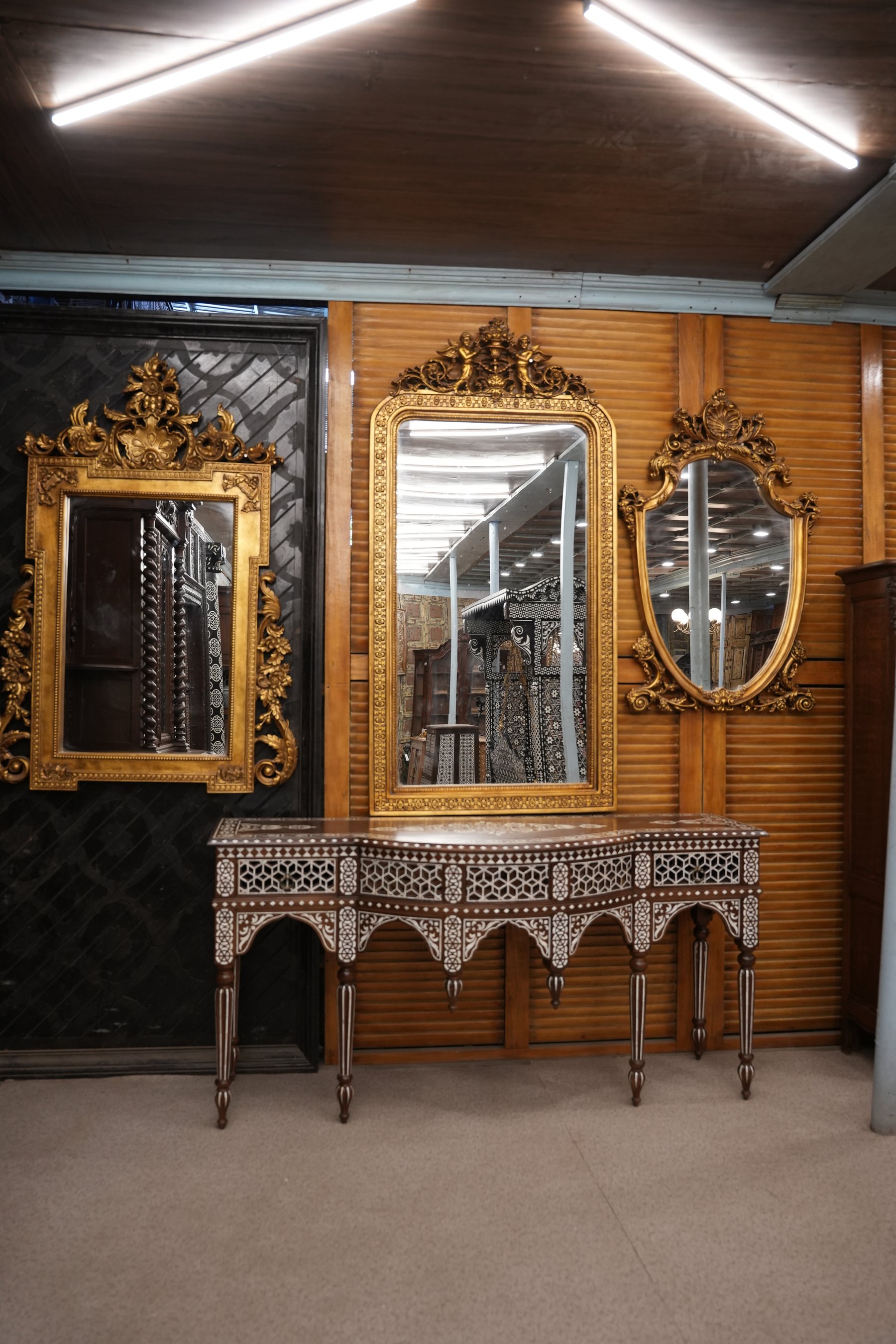 Arched Golden Wall Mirror view 2