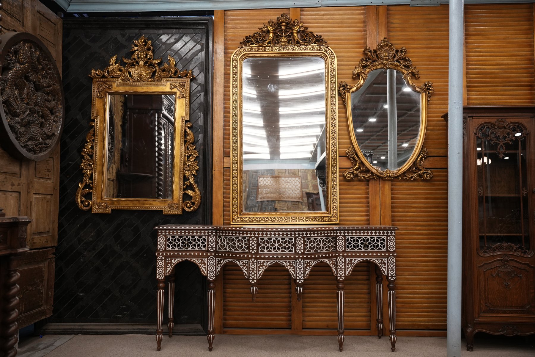 Arched Golden Wall Mirror view 4