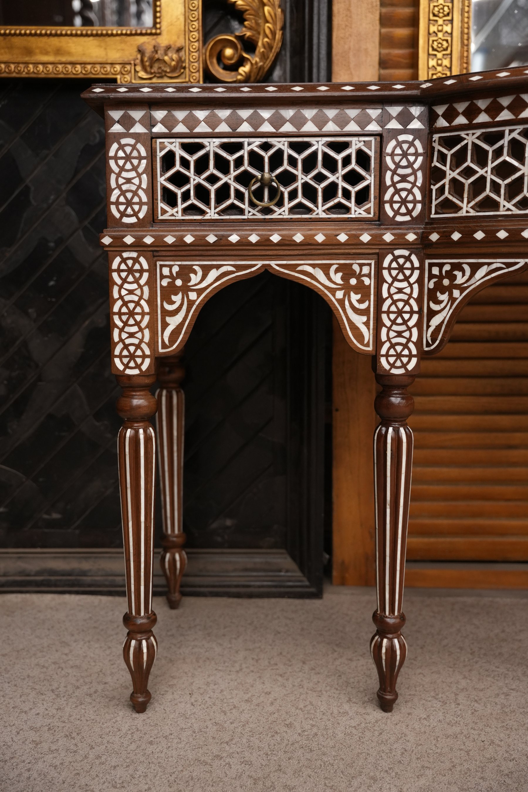 Mother Of Pearl Wooden Console Table view 3