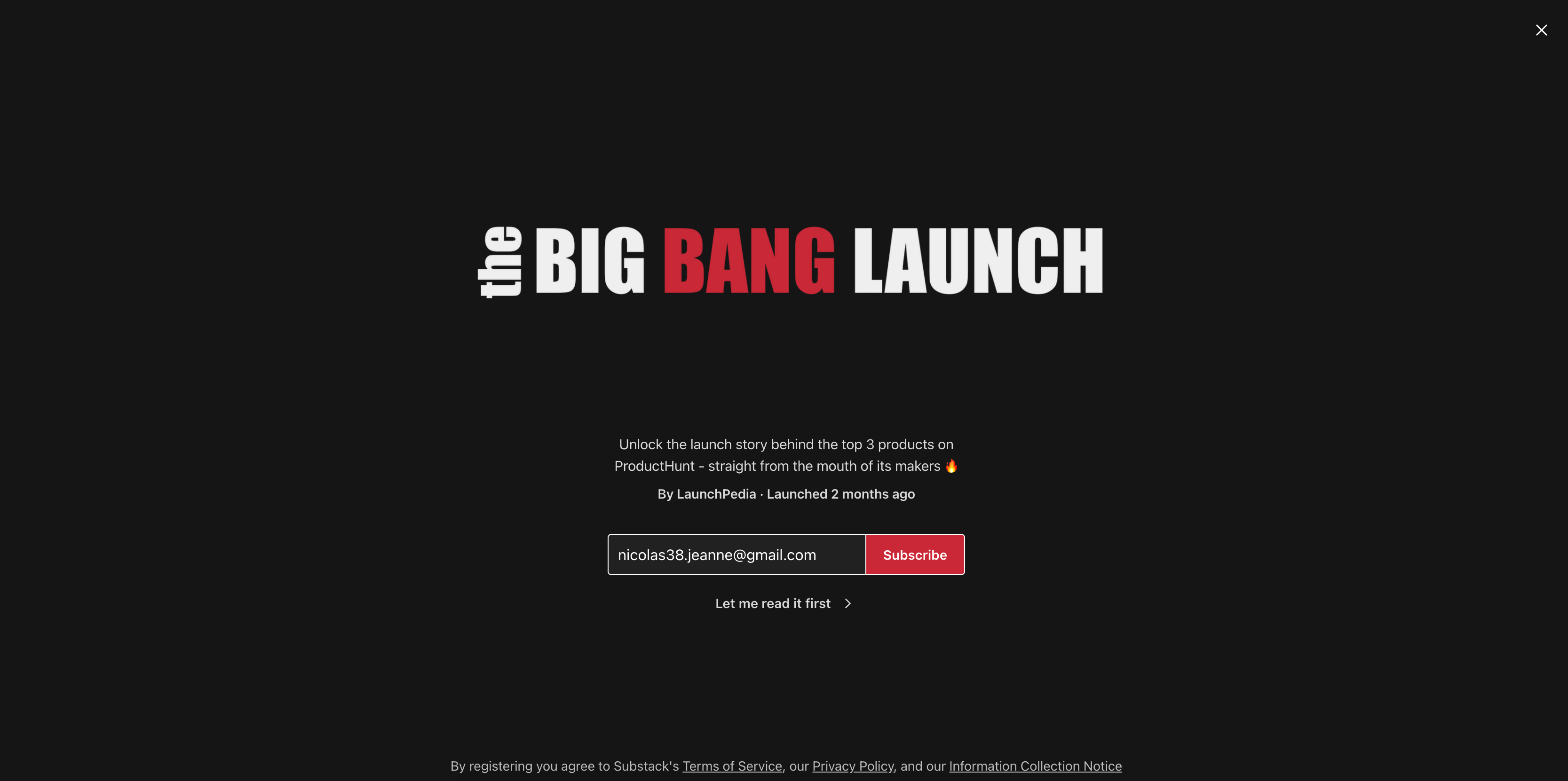 The Big Bang Launch banner image