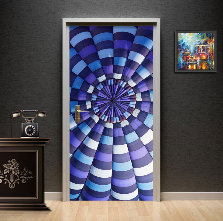 Paradise Beach Cove Door Sticker | Tropical Ocean Sunset Mural