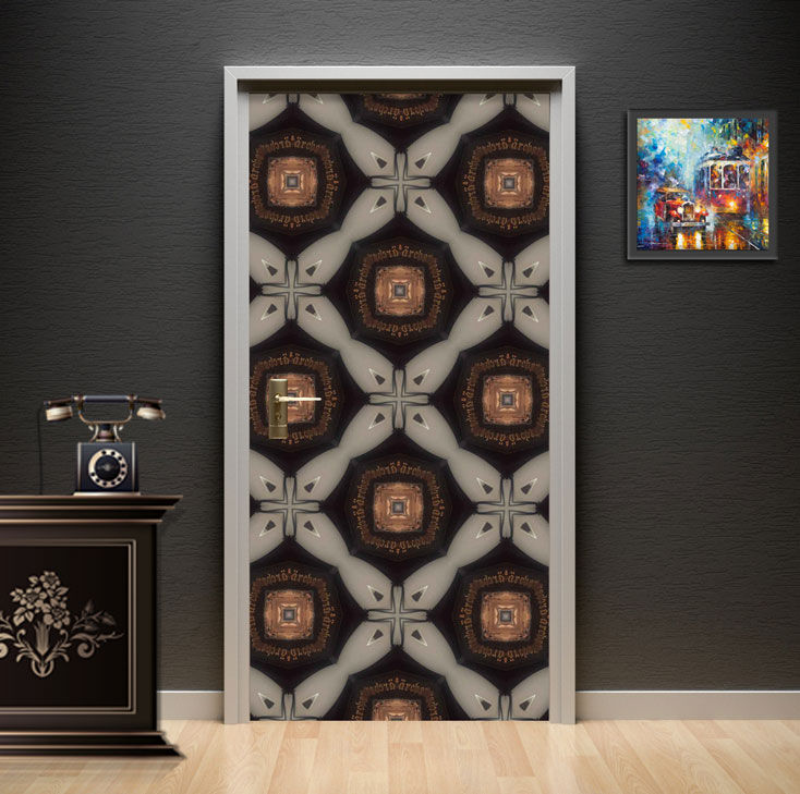 Majestic Lion Silhouette Door Wrap | Black & Gold Monarch