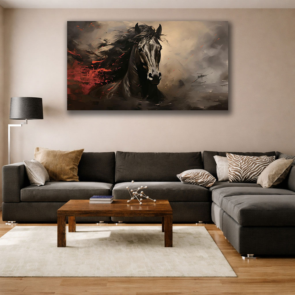 Abstract Wild Horse Canvas Art