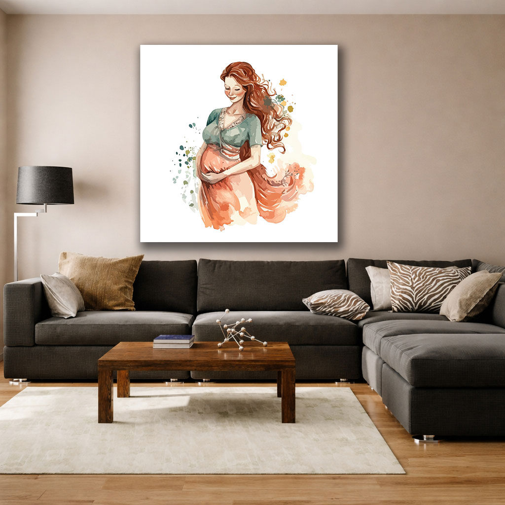 Abstract Mother and Child Canvas Painting