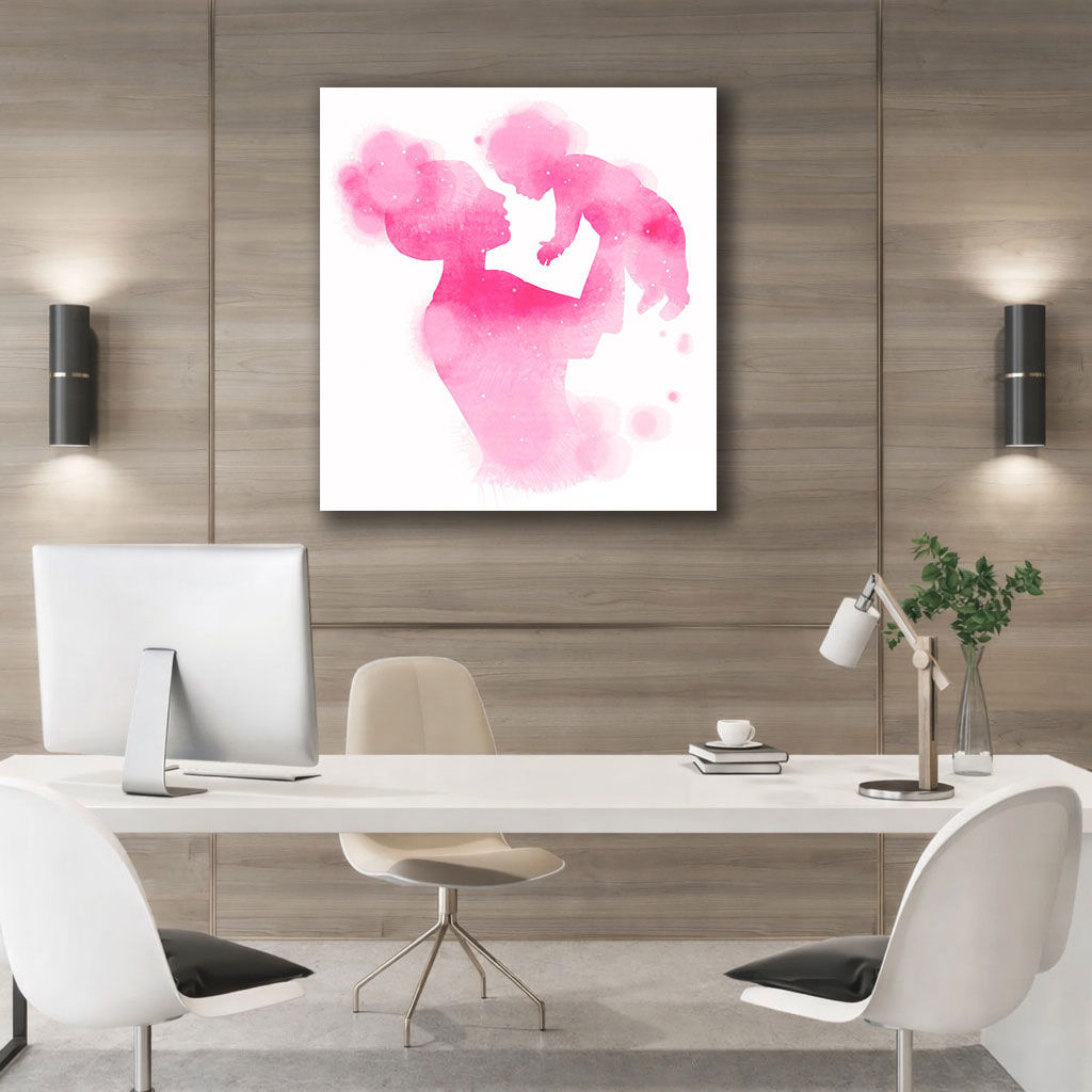 Mother and Baby Giraffe Canvas Art