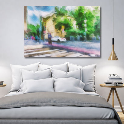 Autumn Walkway Road Canvas Wall Art