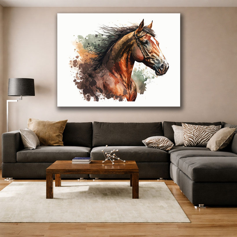 Black and White Stallion Canvas