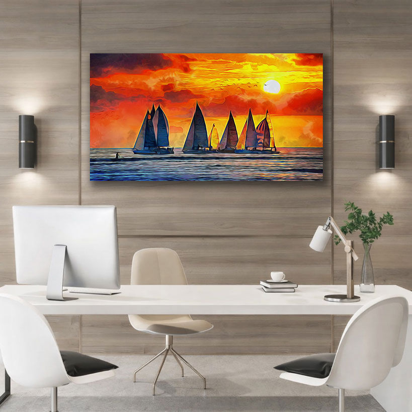 Abstract Wall Art - Modern Framed Canvas Prints for Office & Home