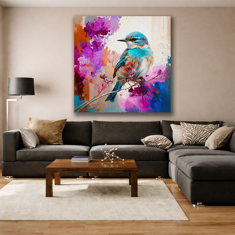 Abstract Colorful Lion Canvas Painting