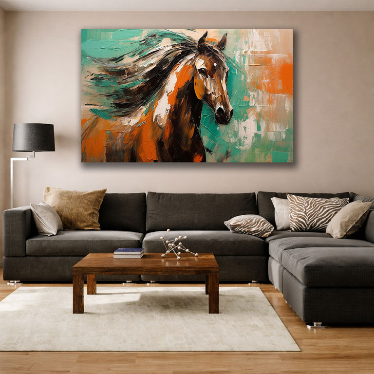 Elegant Horse Portrait Canvas For Home