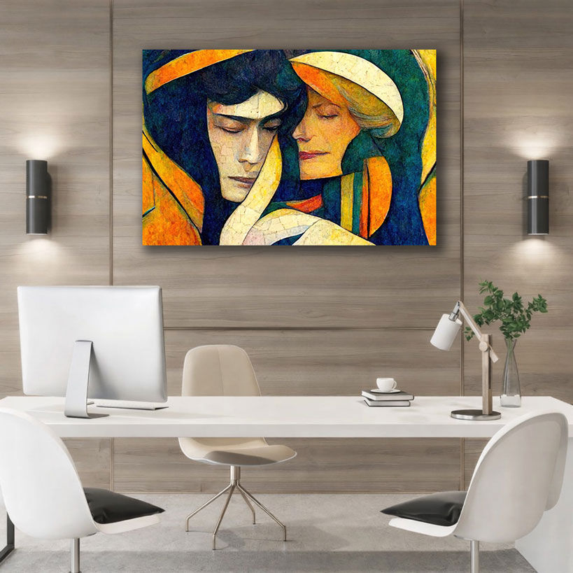 Mother and Baby Elephant Canvas Wall Art