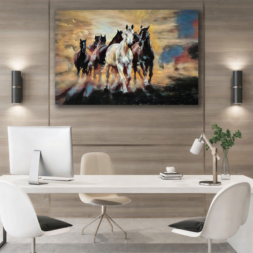 Elegant White Arabian Horse Canvas