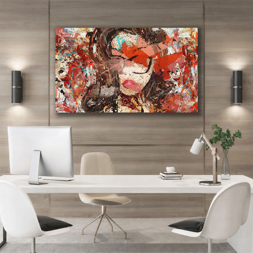 Golden Aura Room Canvas Painting
