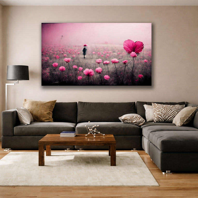 Grey and Gold Abstract Canvas Wall Art