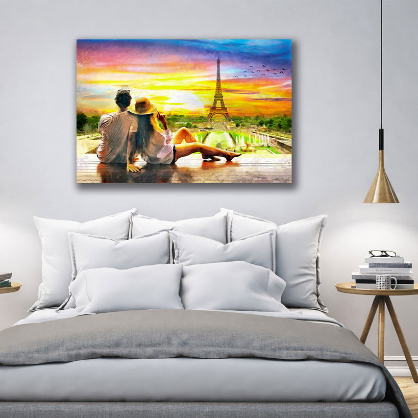 Romantic Embrace Canvas Wall Art - Premium Prints for Home