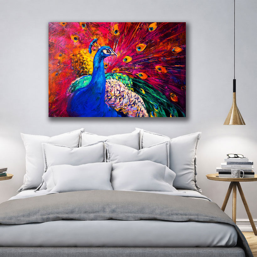Vibrant Autumn Forest Stream Canvas Art