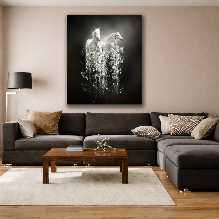 Minimalist White Horse Canvas Print