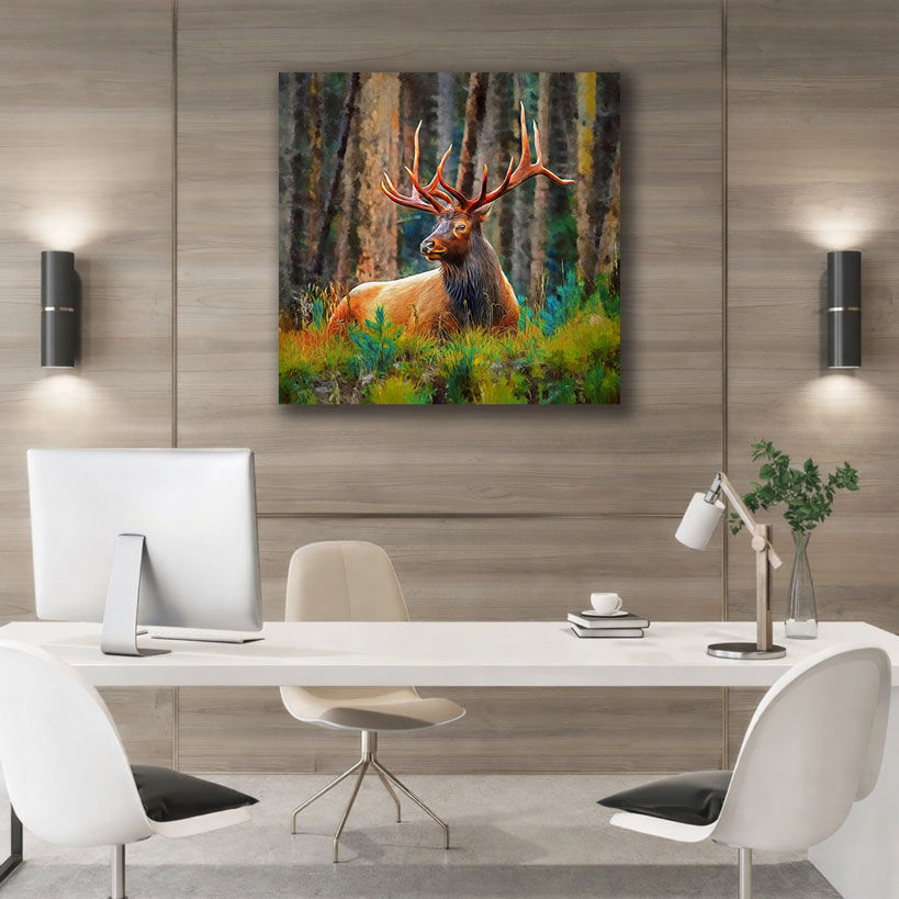 Monochrome Lion Profile Wall Canvas