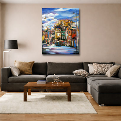 Misty Walkway Road Canvas Wall Art