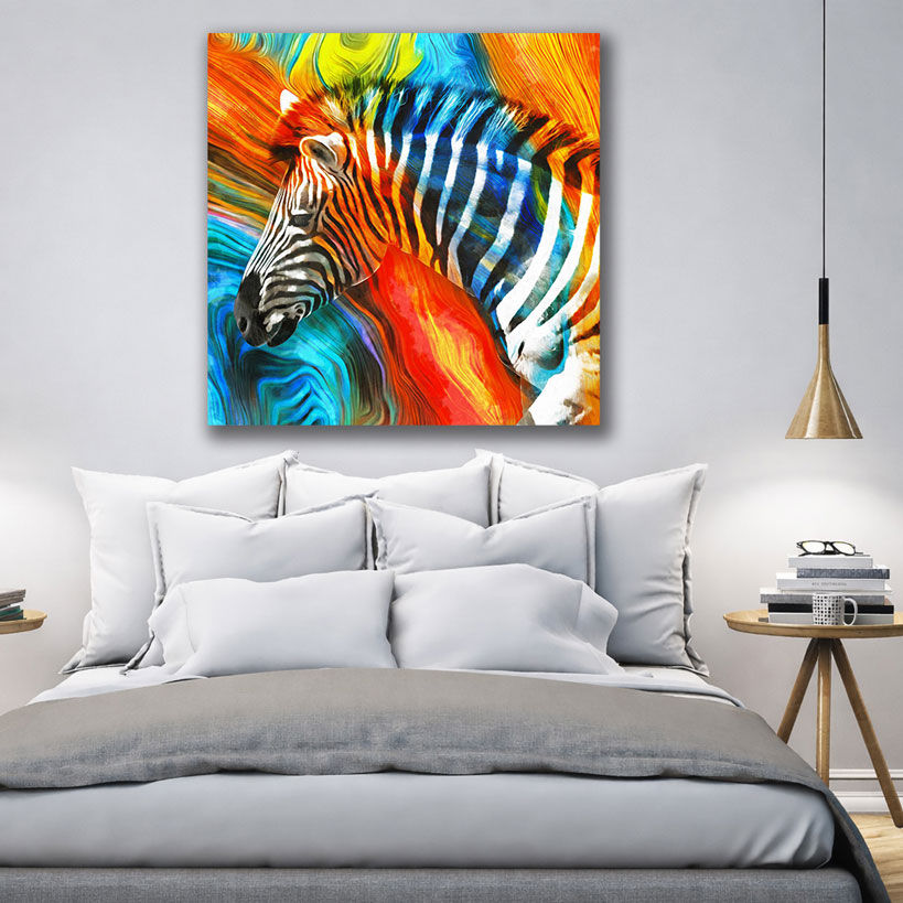 Black and White Elephant Family Canvas