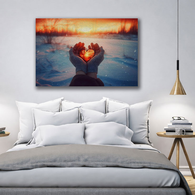 Love Silhouette Large Canvas Prints - Romantic Wall Art