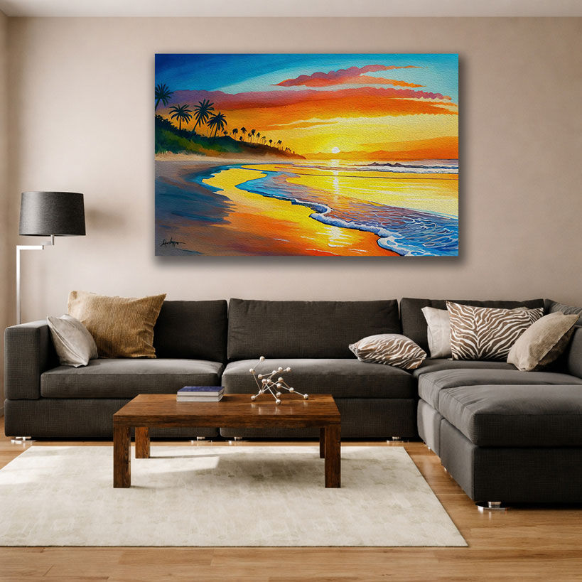 Tranquil Dawn Simple Canvas Painting for Living Room