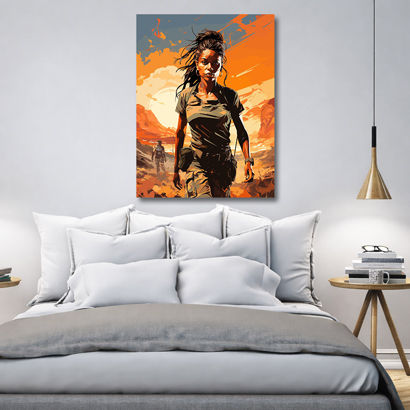 Large Canvas Prints: Tribal Village Women