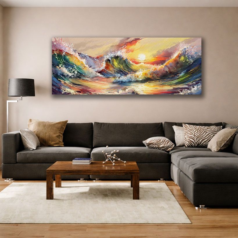 Vibrant Sunburst Abstract Wall Art Canvas